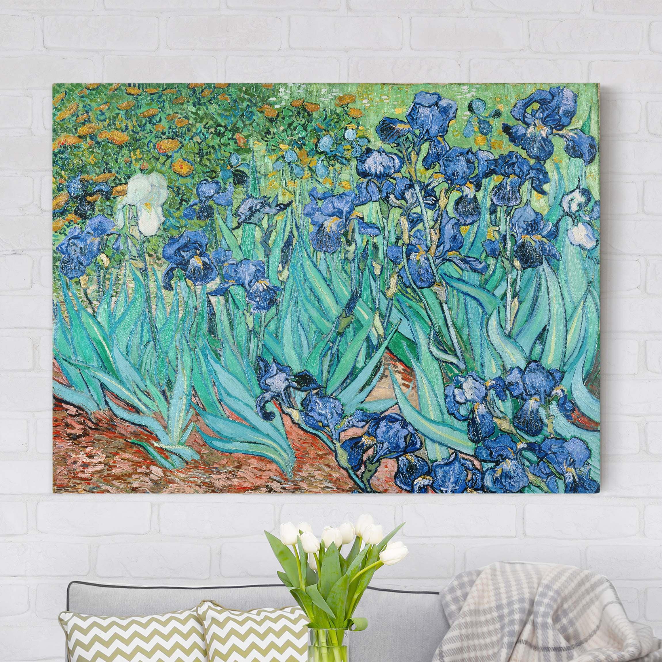 Lienzo cuadro en lienzo bastidor impresion en lienzo azul vincent van gogh pintura artista 169 dormitorio salón pasillo comedor 40 x 30 cm