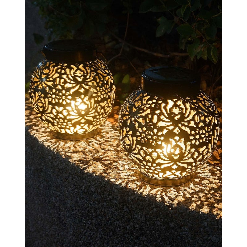 Zewnętrzne lampy solarne wodoodporne emitujące ciepłe białe światło z motywem piwonii metalowa lampa solarna ogrodu zewnątrz zewnętrzna postawienia