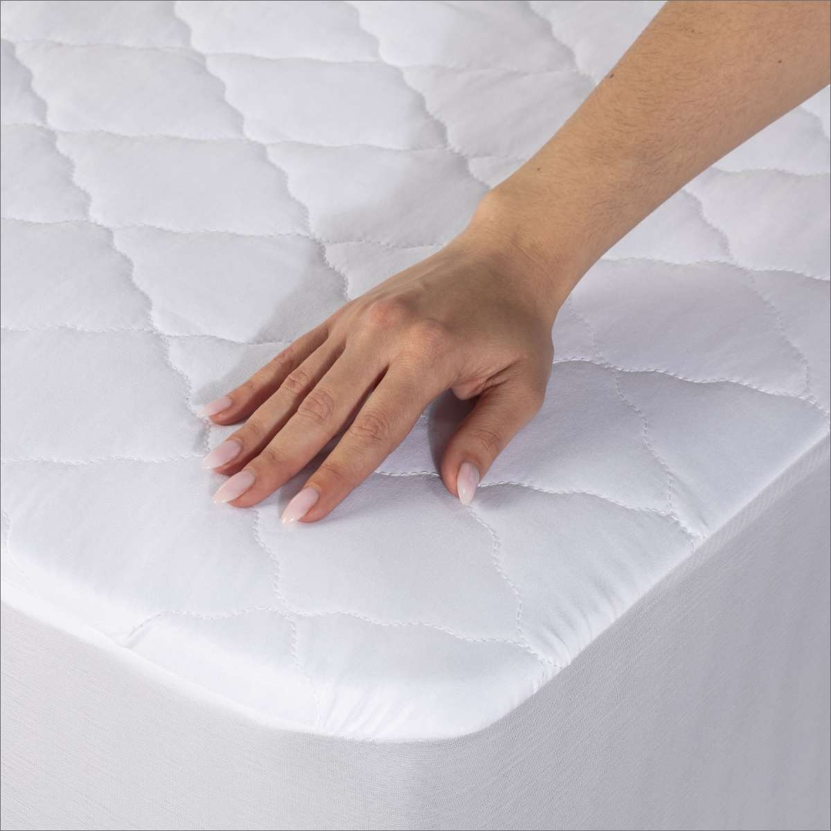 Nalui Protetor de Colchão 160x190/200 cm Acolchado Branco impermeável e respirável - 4