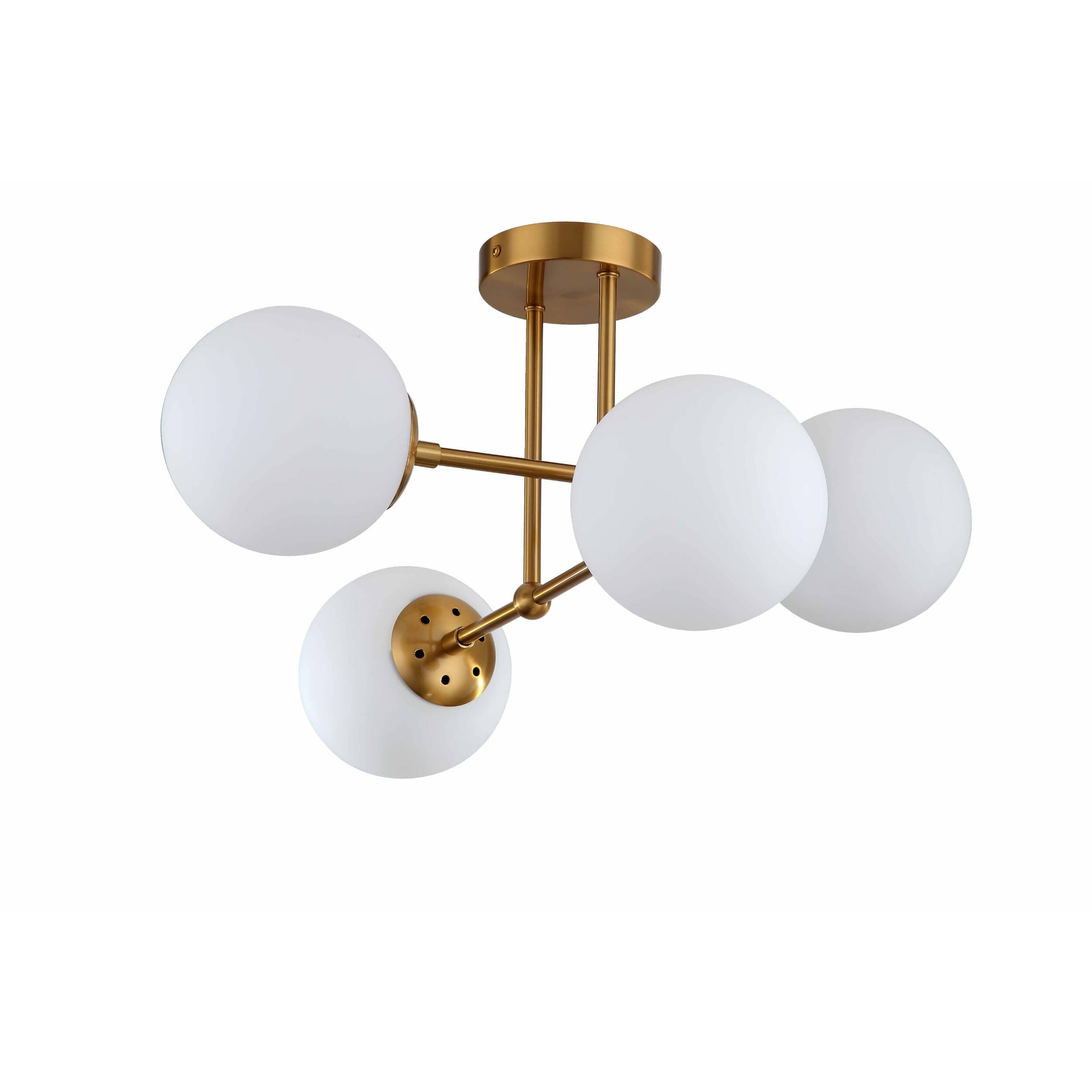 Lampa sufitowa wisząca Roma złoto-biała 4xE14x40W wym: 30 x 56 x 56 cm metal Light Prestige