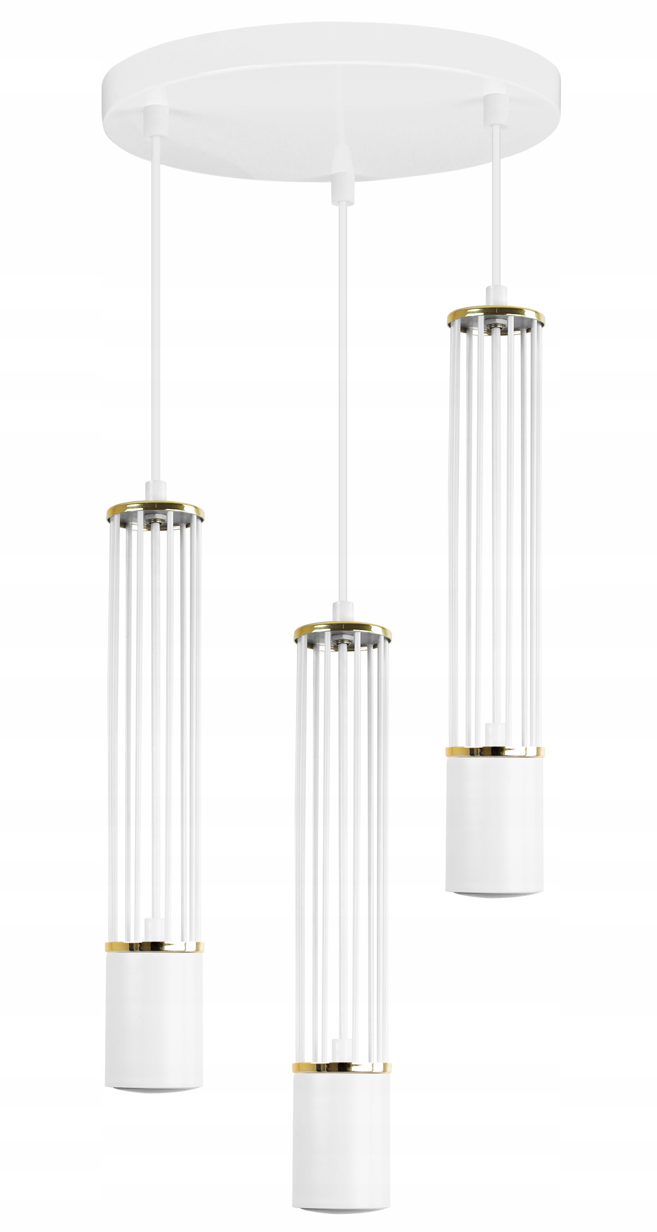Lampa sufitowa wisząca Aria biała loft 30cm 3xGU10 klosz metal biały/złoty Light Home LH
