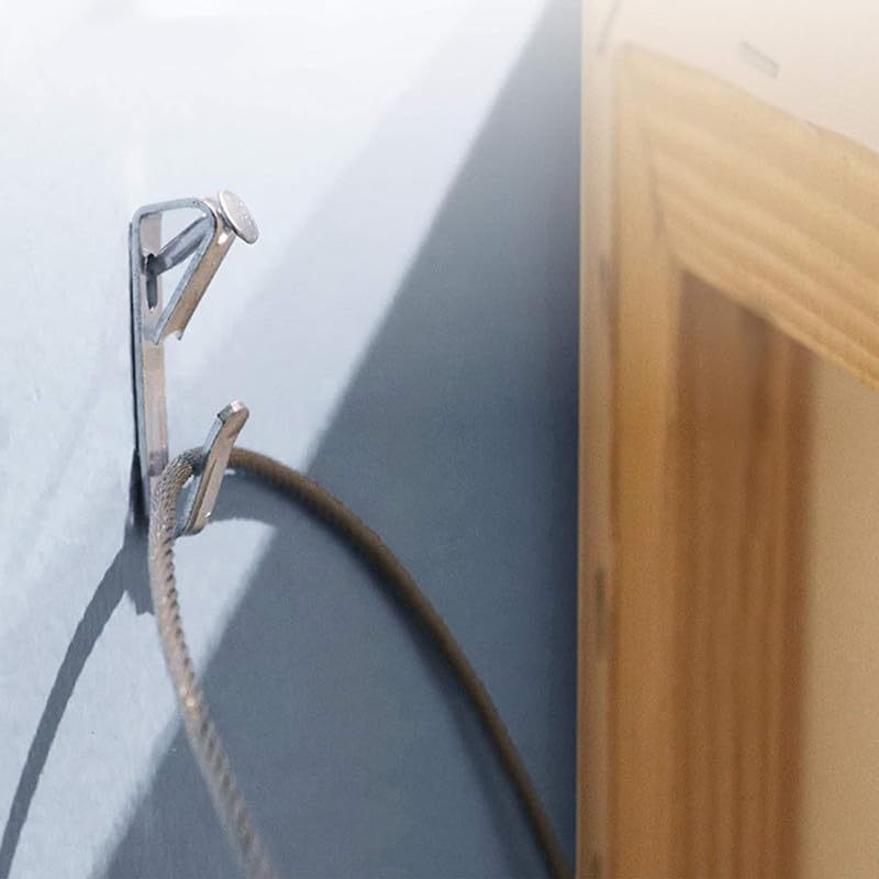 Confezione da 25 ganci per quadri con chiodi, supporta fino a 30 libbre, ganci per quadri, argento - 2