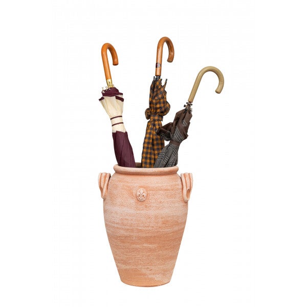 BISCOTTINI Porte-parapluie Amphore Terre Cuite Fait Main - Vase Extérieur Intérieur - Porte-parapluie de Jardin 36x34x46cm - 3
