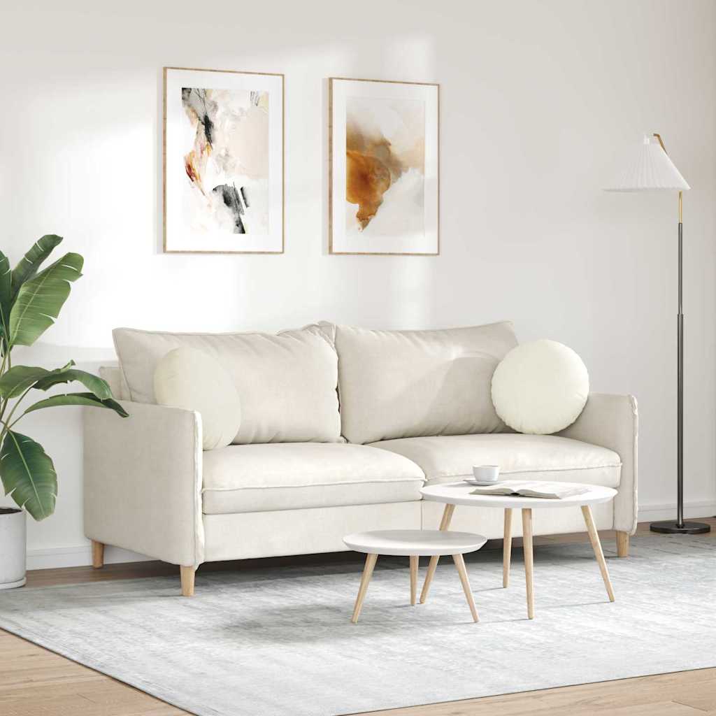 Cojines de asiento, 2 unidades, color crema, Ø 40 x 13 cm, terciopelo. - 4