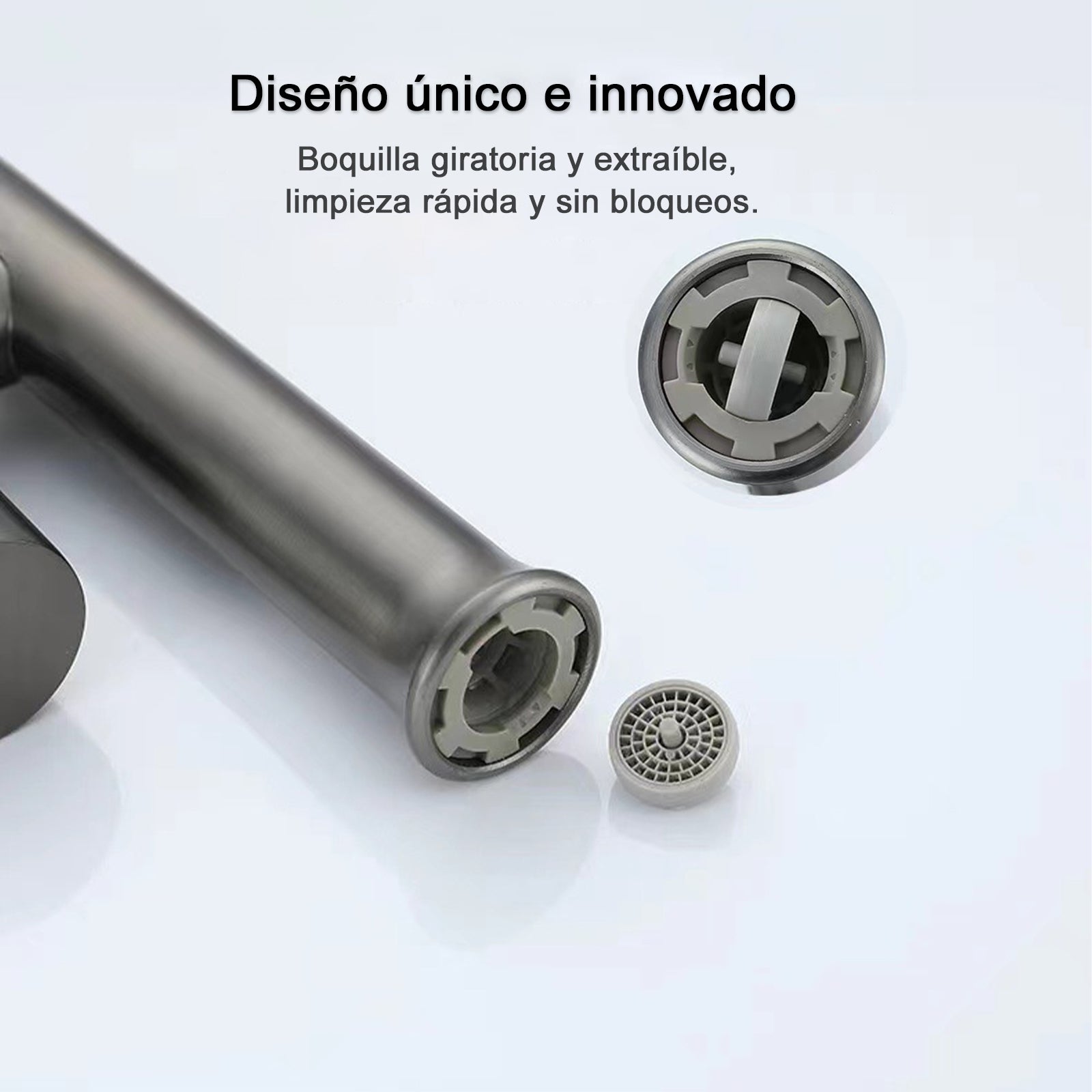 VICTOVA – Miscelatore per lavabo monocomando, beccuccio orientabile con altezza regolabile, in acciaio inox cromato lucido - 5