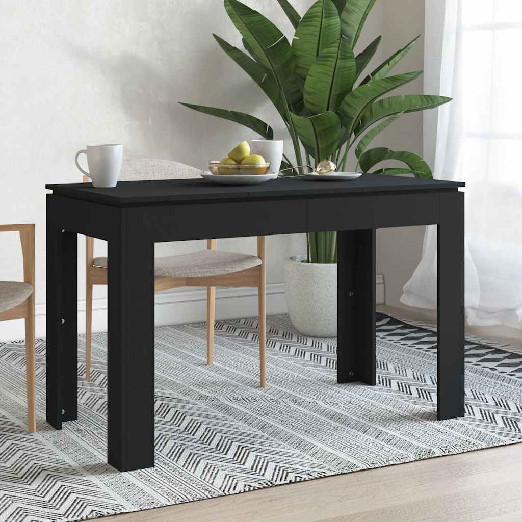 Vidaxl Negro Mesa De Comedor De Madera Contrachapada 120X60x76 Cm - Imagen 2