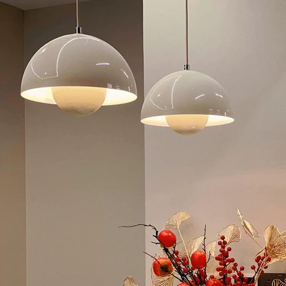 Lustro, nowoczesna lampa wisząca, plafon z żarówką, oprawy oświetleniowe do dekoracji wnętrz, ciepłe światło, 23 cm (szary) - 2