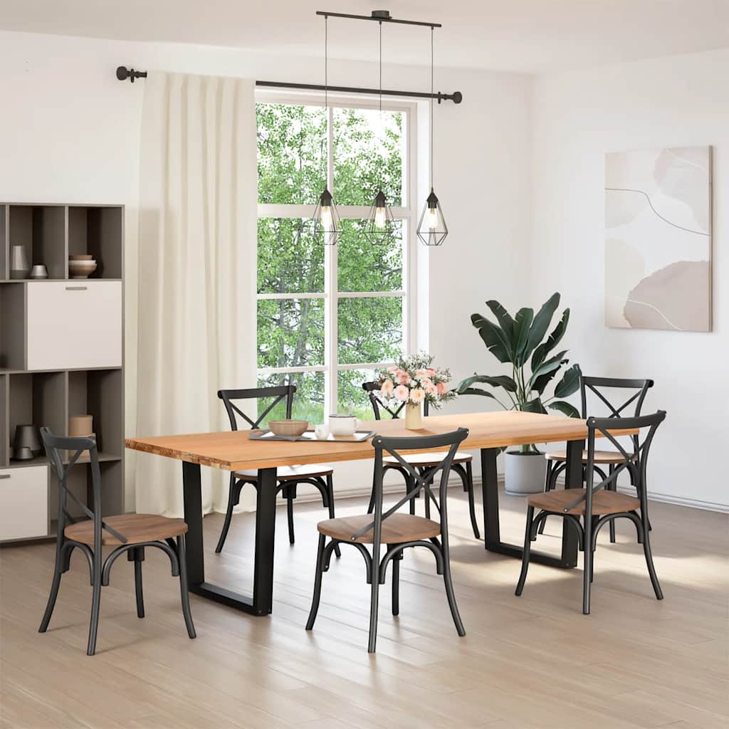 Pieds de table à manger en V 2 pièces Noir 80 x (72-73,3) cm Acier vidaXL - 2