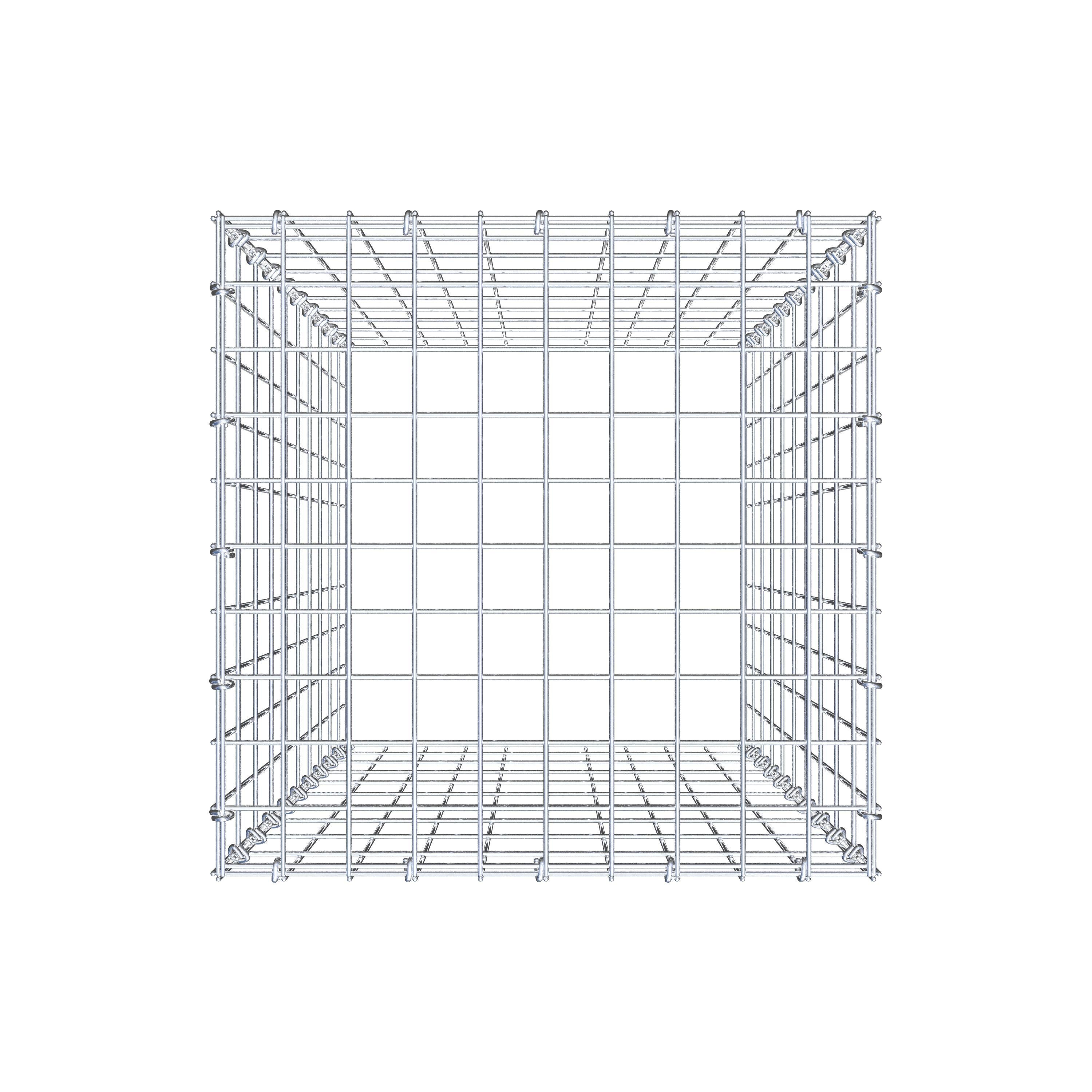 Gavión para apilar en acero galvanizado 100x50x50cm (LxAxP), malla 5 x 10cm, Anillo en C, sin rejilla inferior - 5