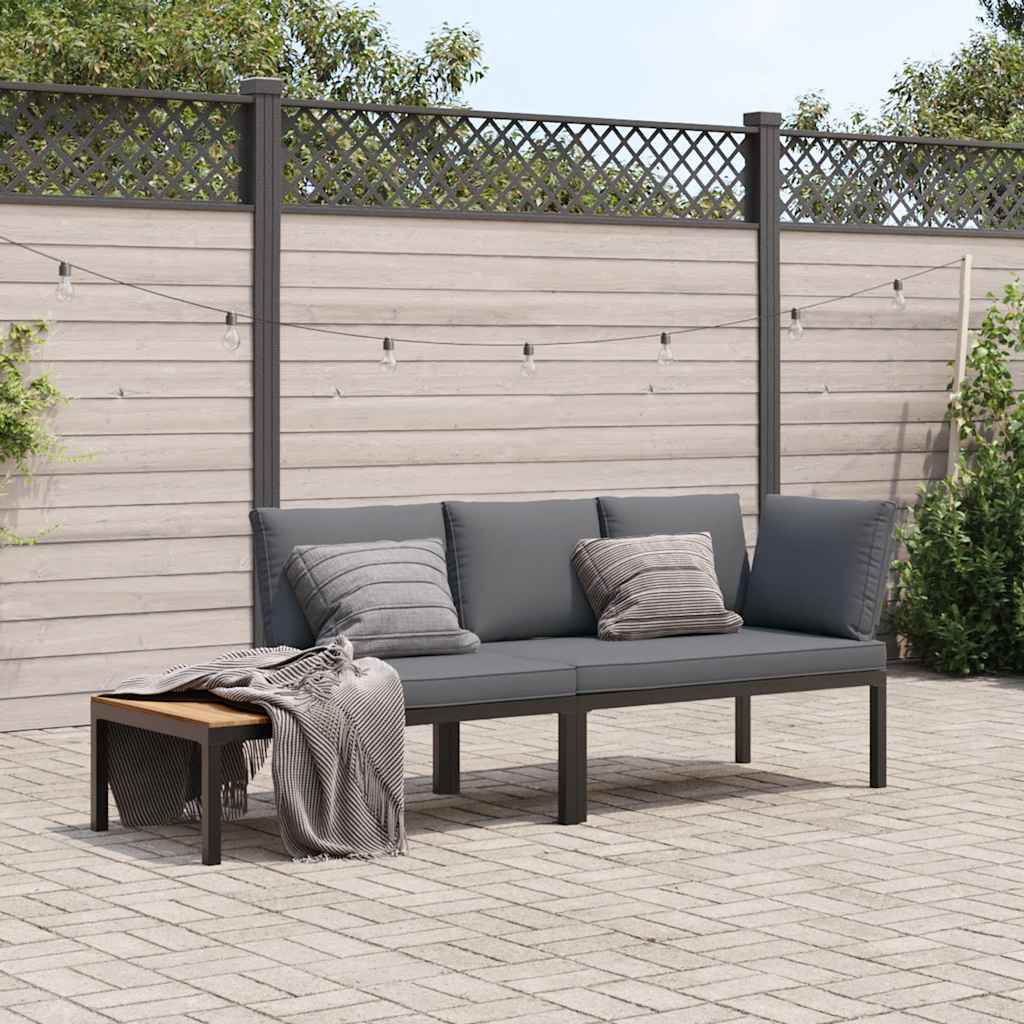 2-cz. zestaw mebli do ogrodu, z poduszkami, czarne aluminium vidaXL