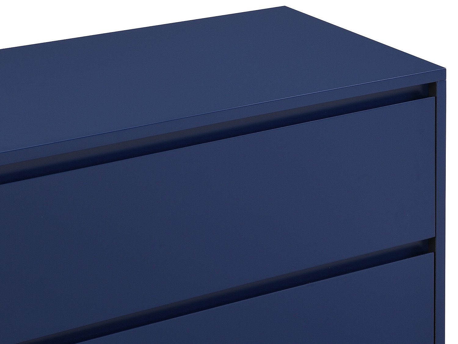 Commode 6 tiroirs - MDF et métal - Bleu laqué et doré - KORASA - 6