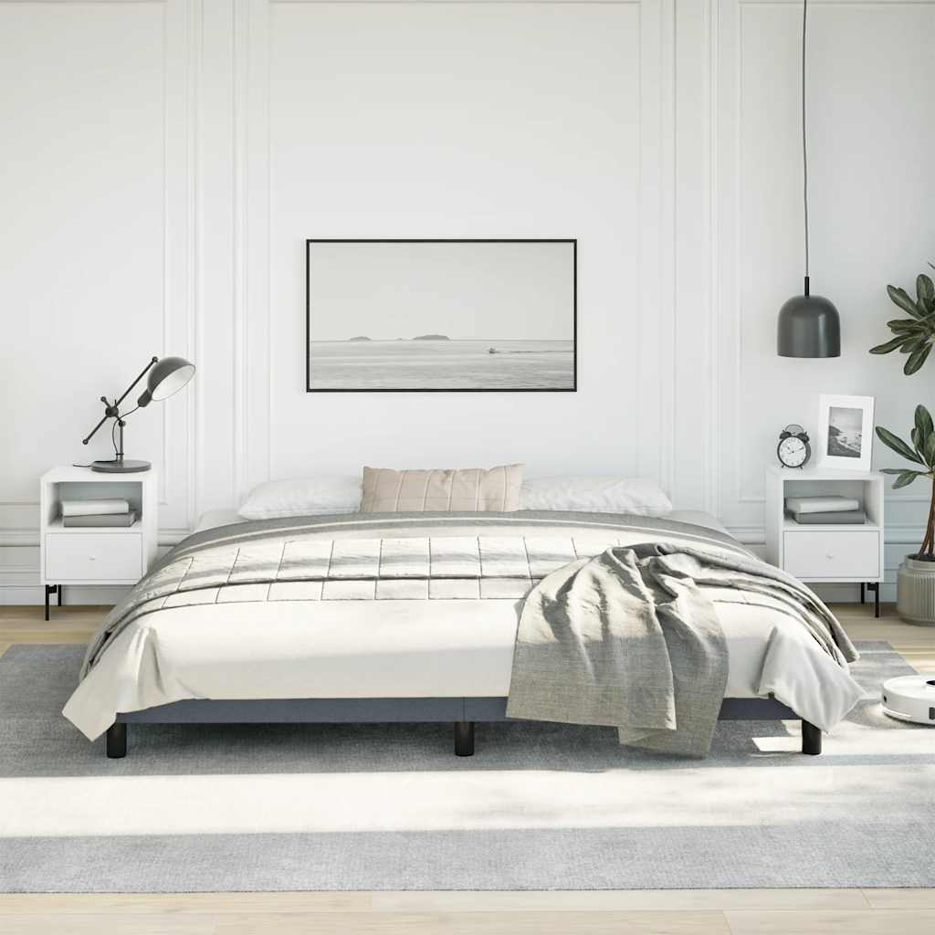 Cadre de lit gris foncé 193 x 203 cm en velours - 4