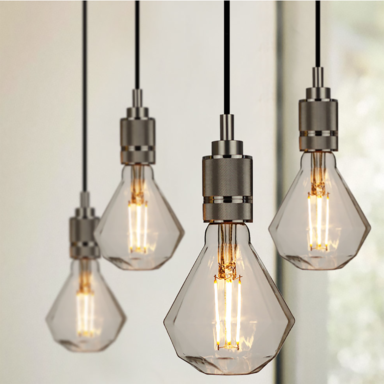 Lampe décorative en verre LED 4W faite 35W E27 lumière diamant 2500K ampoule vintage pub bar taverne - 3