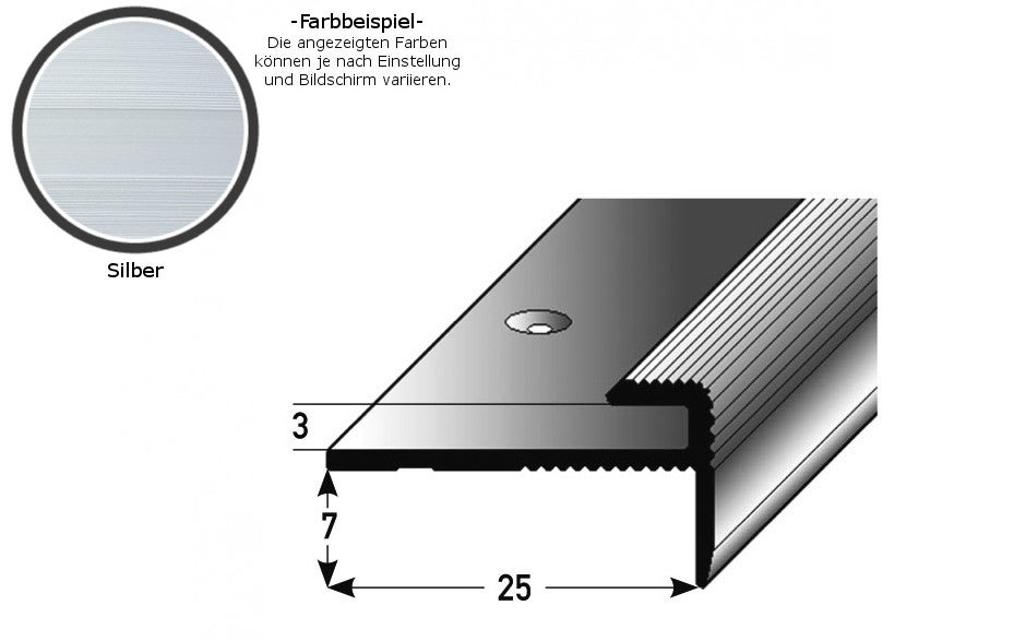 PROVISTON Profilé d'encadrement 25 x 10 x 900 mm Aluminium anodisé Profilé de finition Argent strié Percé - 5