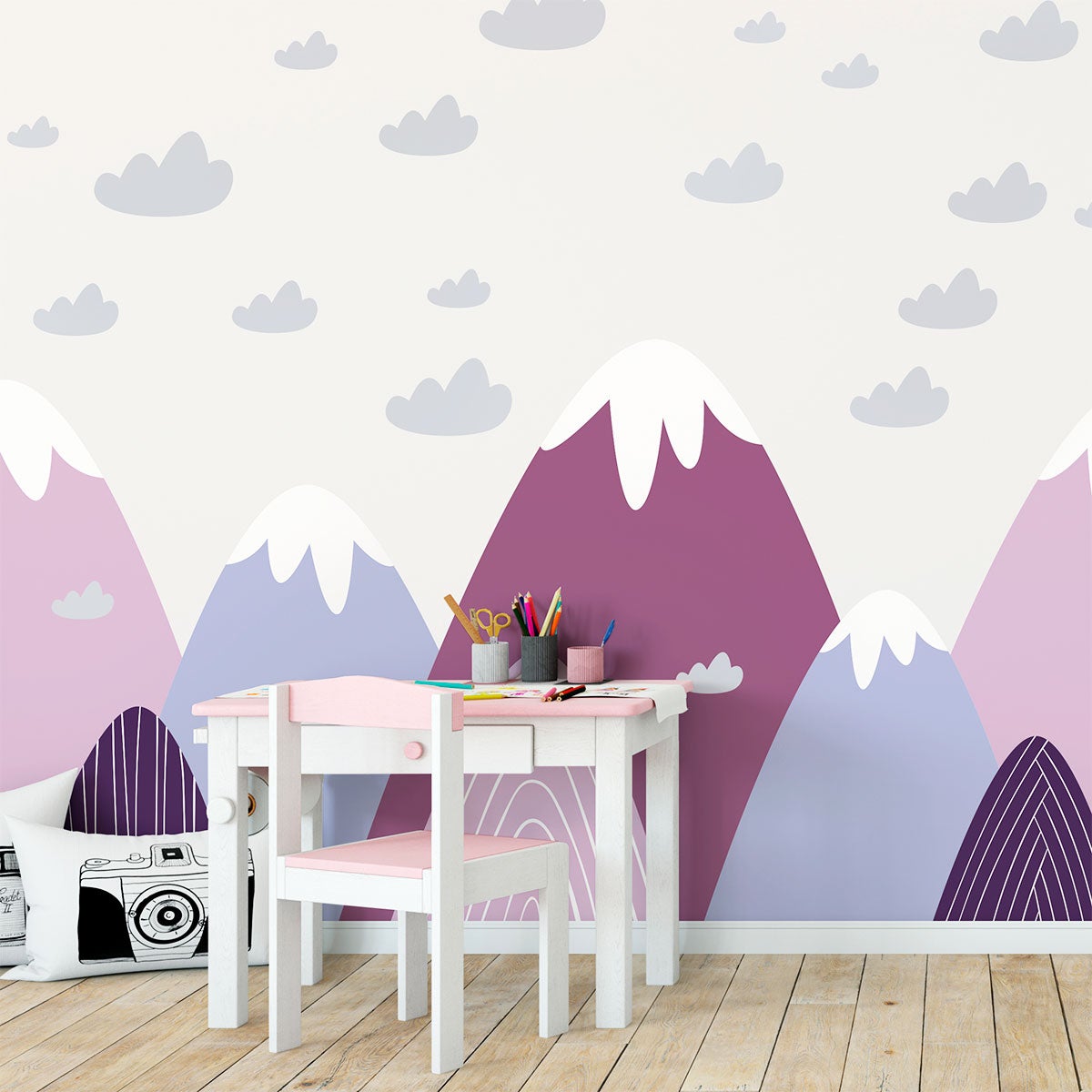 Vinilo niño escandinavo de montaña vilka - adhesivo de pared - revestimiento sticker mural decorativo - 90x135cm - 3