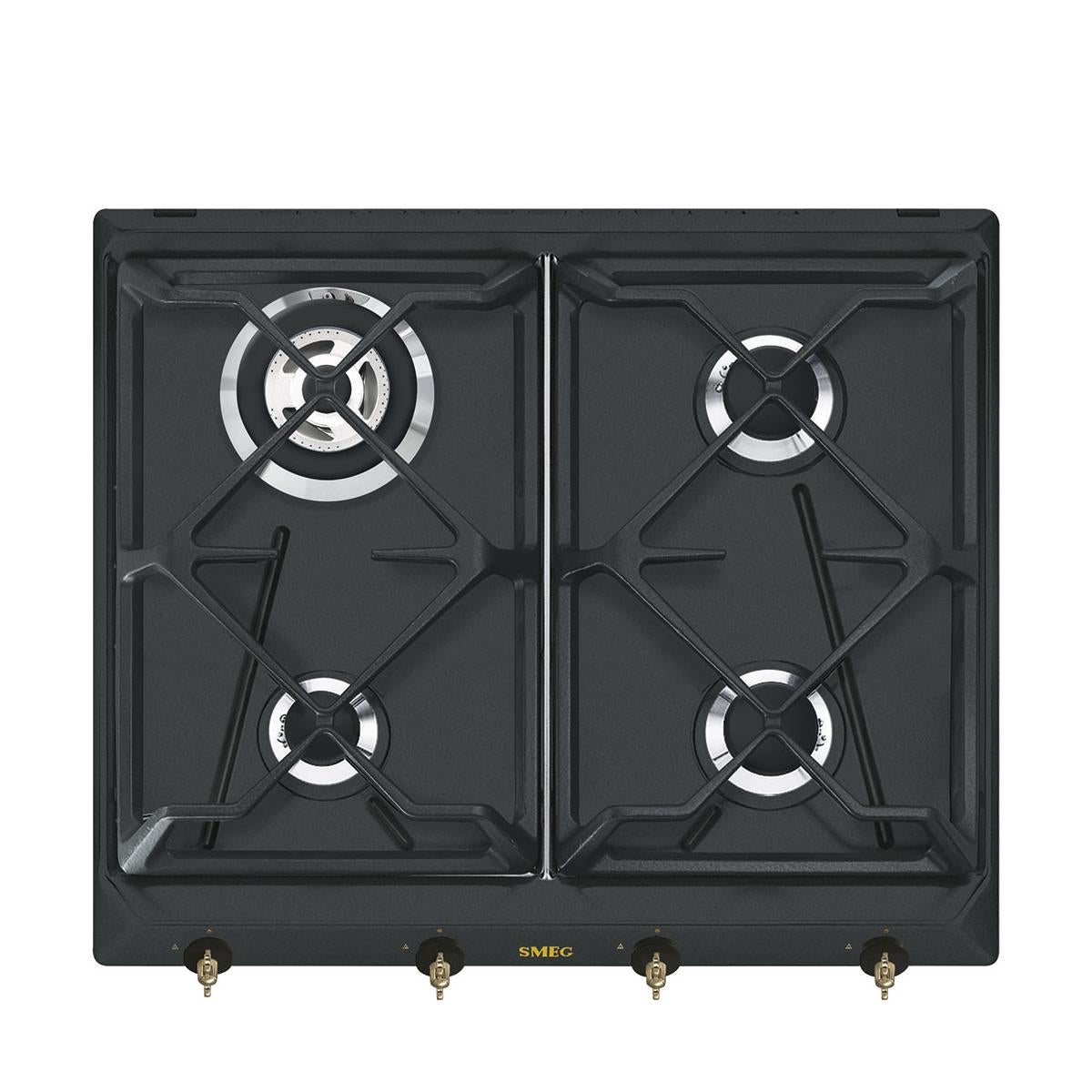 Encimera De Gas DeLonghi SLF 460 LN2 - 4 Quemadores, Negro, Vidrio Templado, 60 Cm Ancho