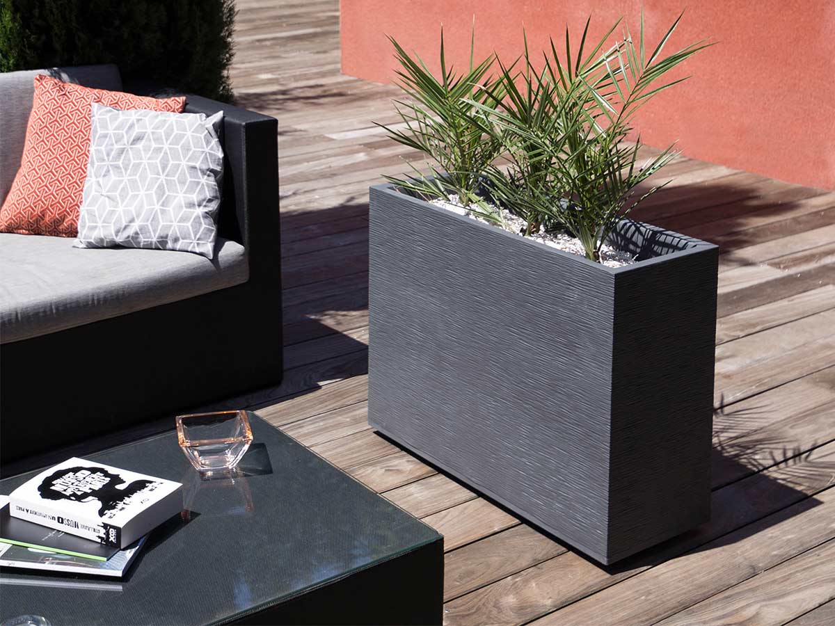 Jardinière rectangulaire Graphit - 78,5 x 29,5 x 60 cm - 46 L - Gris anthracite - Eda - 7