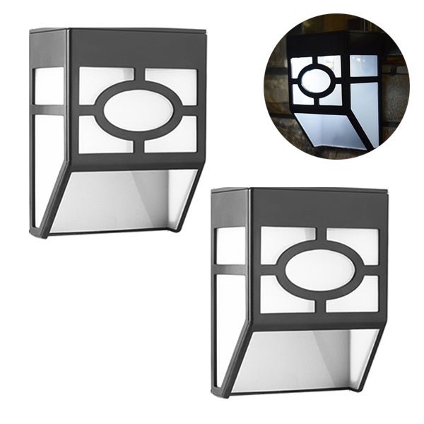 2 sztuki zewnętrznych lamp solarnych z białym światłem, wodoodporne lampy solarne LED na ogrodzenie, dekoracyjne lampy solarne do ogrodu