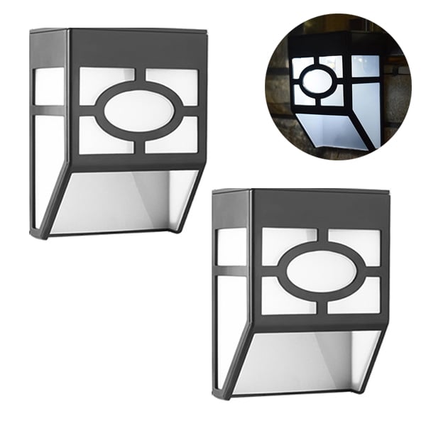 2 sztuki zewnętrznych lamp solarnych z białym światłem, wodoodporne lampy solarne LED na ogrodzenie, dekoracyjne lampy solarne do ogrodu
