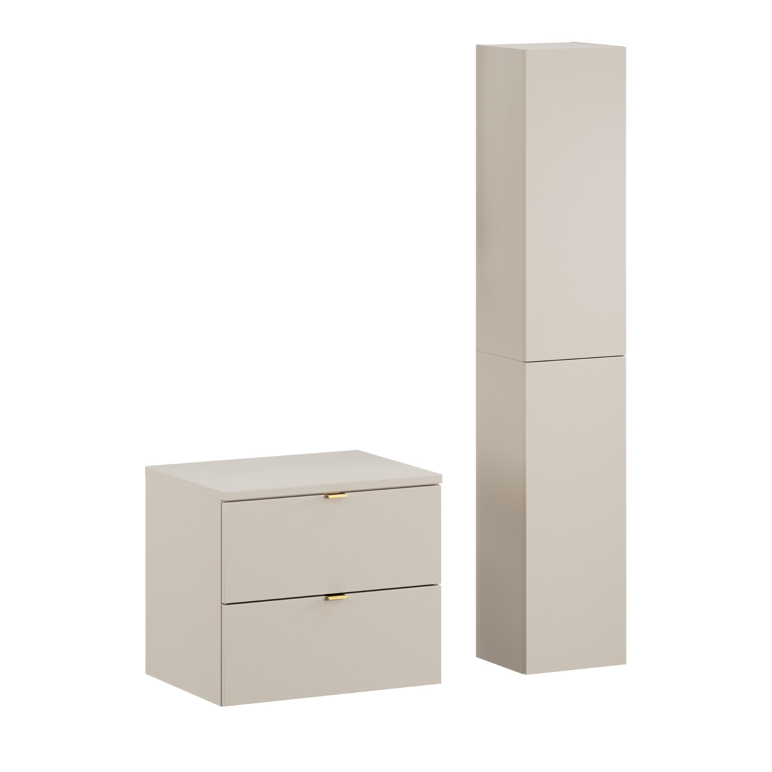 Kaszmirowe meble do łazienki Dalia Cashmere szafka wisząca 60 cm z blatem i 2 słupkami