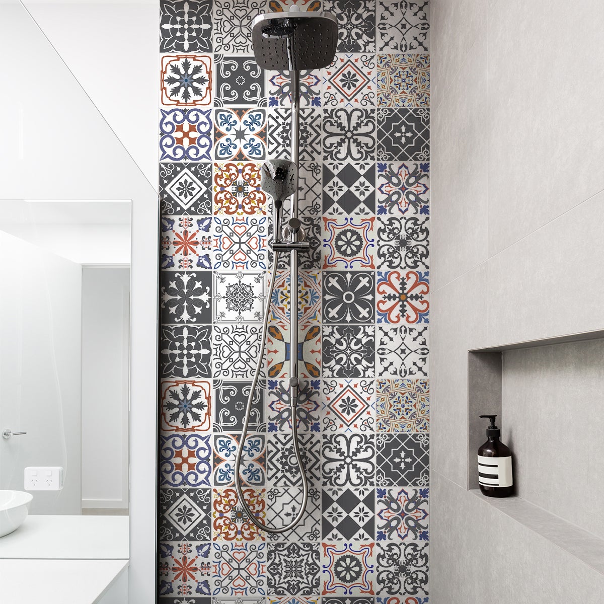 24 adesivi piastrelle di cemento azulejos flore - Sticker adesivo - adesivi murali - 24stickers10x10cm - 5