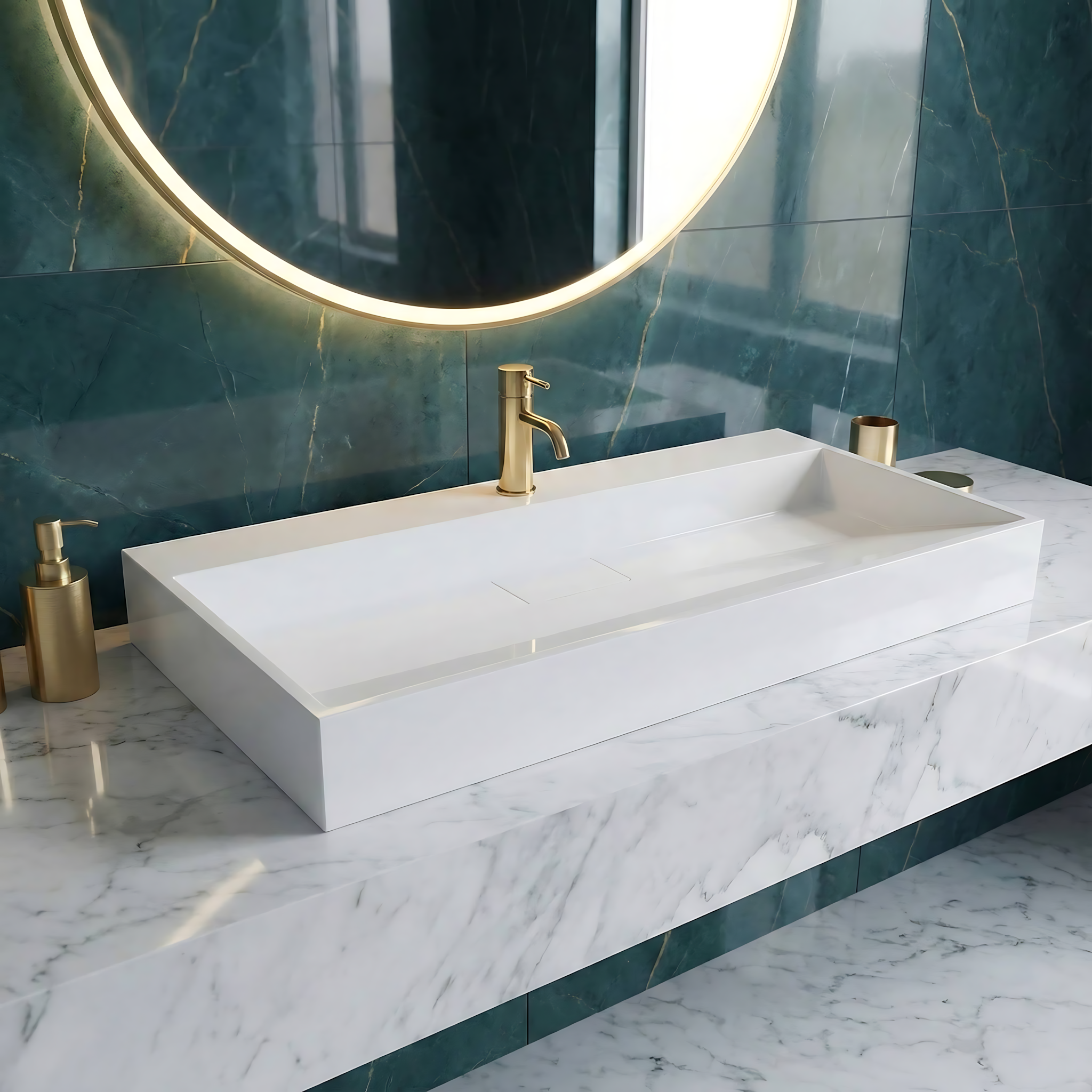 VASQUE EN CONGLOMÉRAT REA GOYA 100 WHITE 100X46X10CM - 8