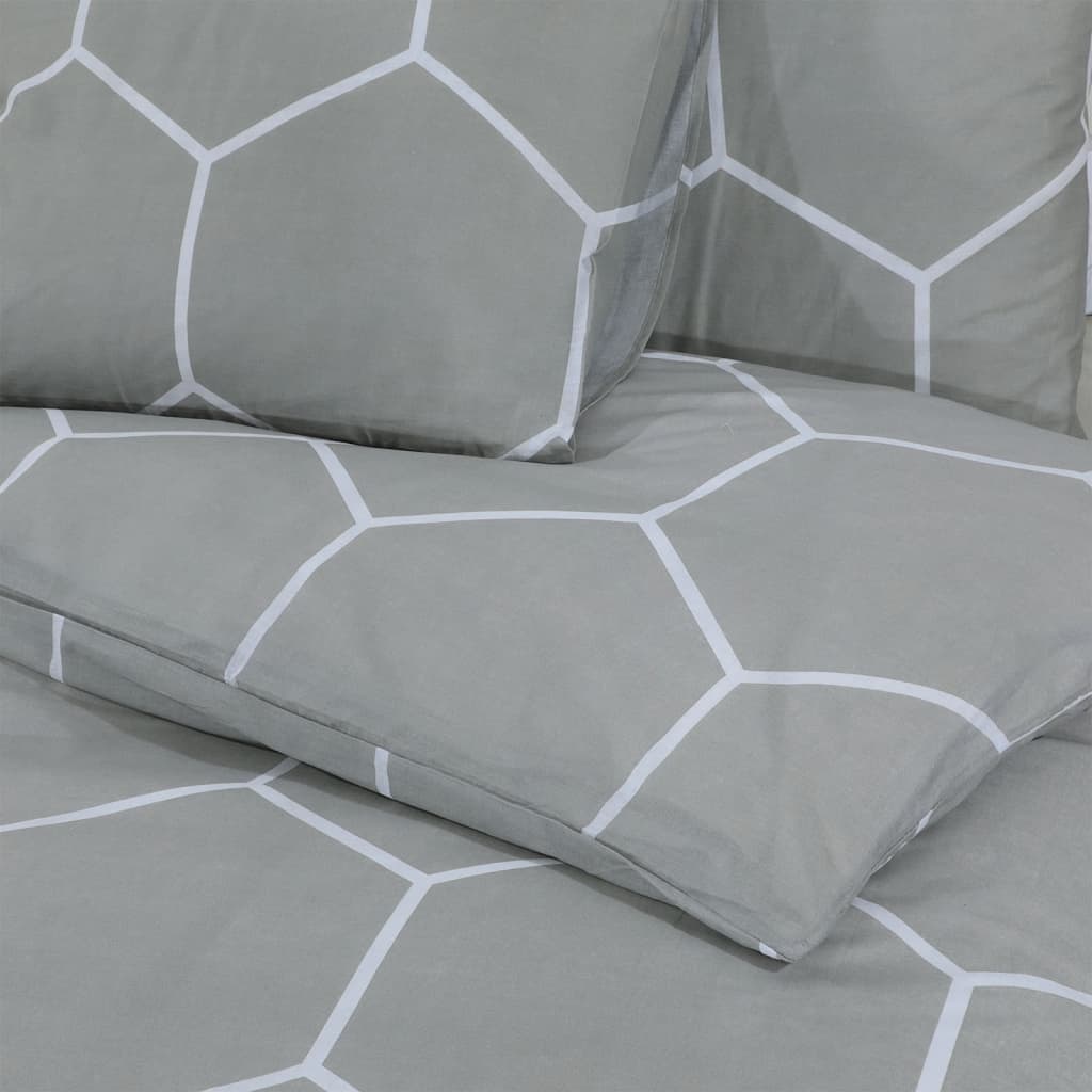 Ensemble de housse de couette Gris 240x220 cm Coton - 5