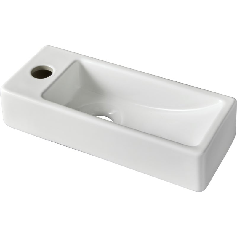 Lave-mains gain de place à suspendre 37 x 15 cm - robinet à gauche - Longine - 2