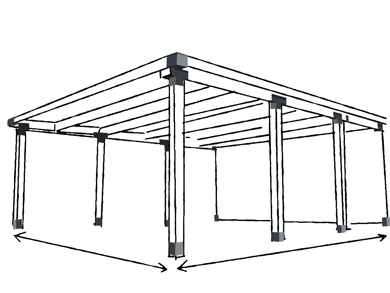 Connecteur L angle 90° pour poteau bois , H.9 x P.9 cm - 2