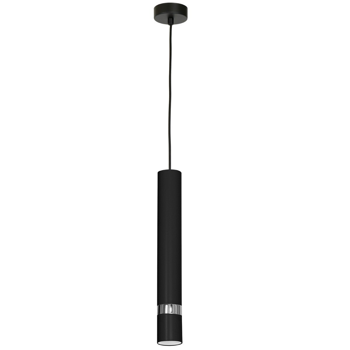 Lampa wisząca Reno czarny matowa-chromowana 1xGU10x8W tuba wym: 110 x 8 x 8 cm metal Luminex