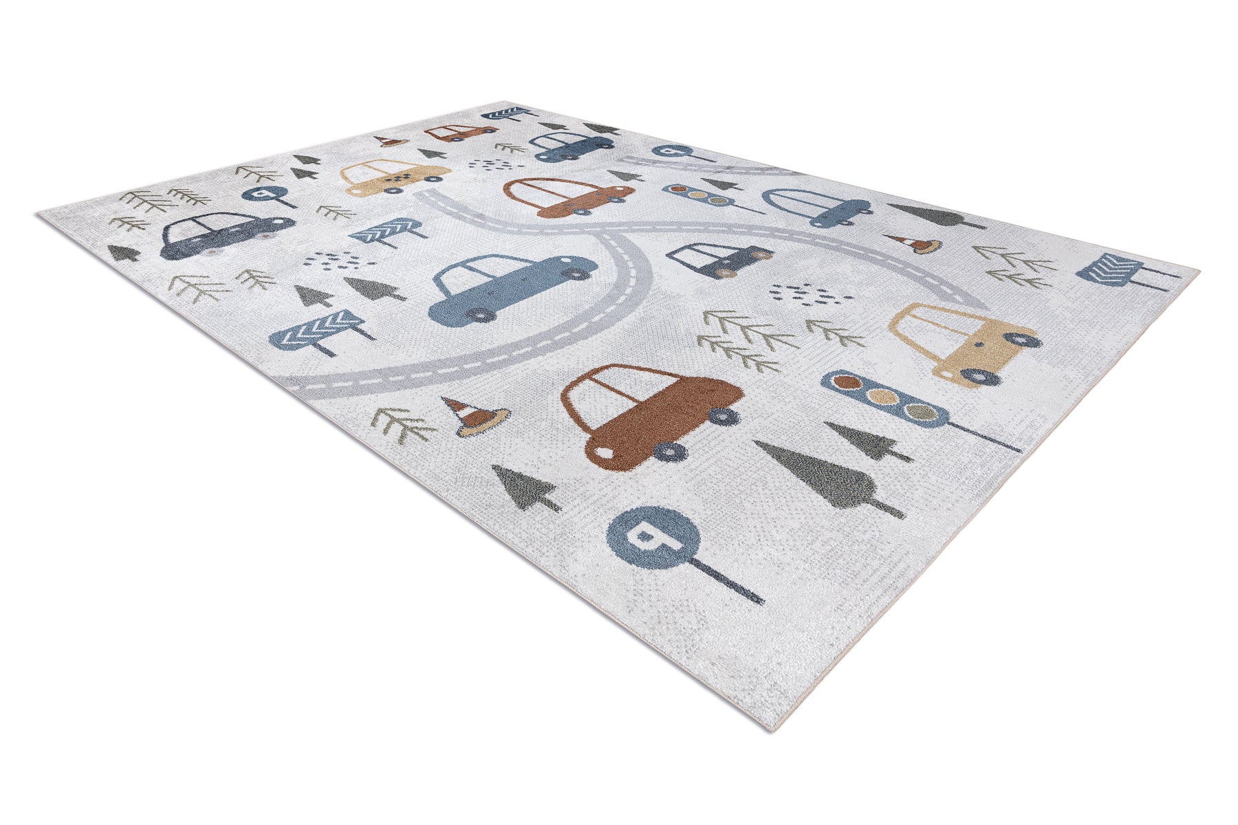 Tappeto BONO 8436 Automobili strada crema / grigio chiaro 280x370 cm - 4