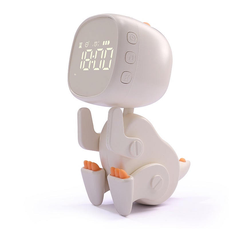 Yiliaw Horloge Réveil Éléphant avec Veilleuse pour Enfants, Lampe Rechargeable en Silicone, Lampe Animaux Mignonne de Bureau, Compagnon Idéal pour Le Sommeil des Garçons et des Filles,Bleu