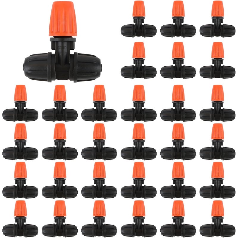 30 sztuk 1/4" trójdrożnych regulowanych dysz rozpylających, mikrozraszaczy do nawadniania, blokowanych emiterów, dysz zraszających, rur 4/7 mm do