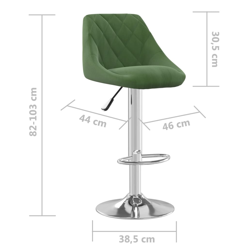 Tabourets de bar lot de 2 vert foncé velours - COMFORTXL - 8