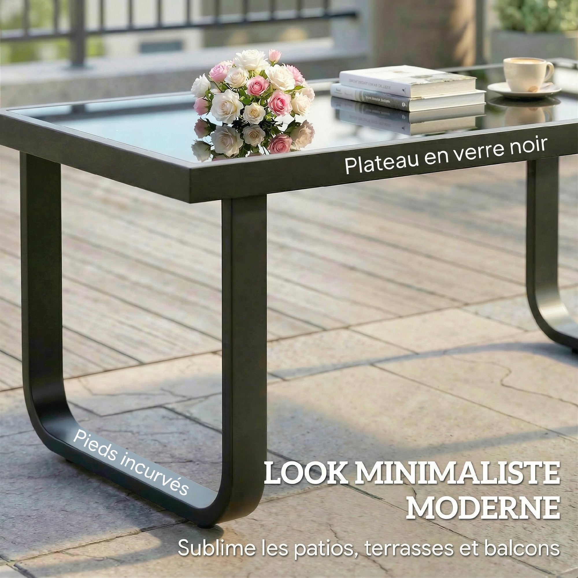 Table basse de jardin métal Outsunny - 5