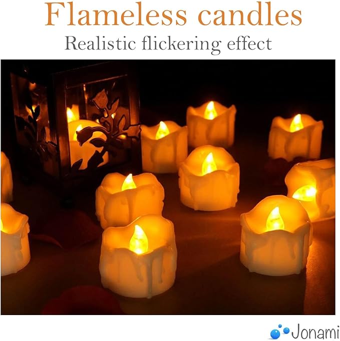 Lampe Chauffe Bougie HoneTeek Lot De 12 Bougies Chauffe-plat à LED électriques à Piles Avec Minuteur - Sans Flamme - Pour Noël, Décoration D' Intérieur (blanc Chaud Chauffe Plat Bougie