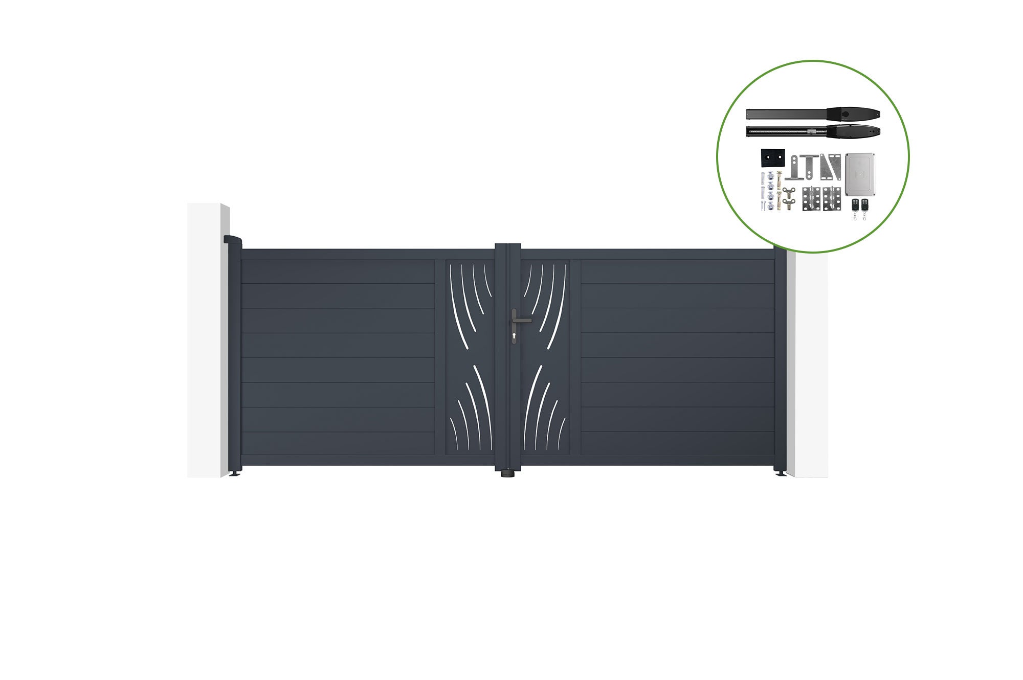 Elektryczna brama skrzydłowa VELETA 350B140 + napęd HICKER B200