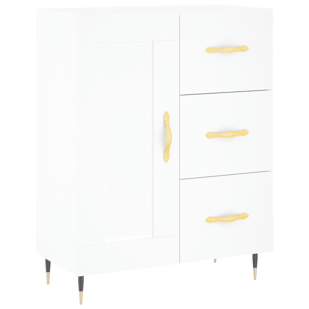 Buffet haut Blanc 69,5x34x180 cm Bois d'ingénierie - 7