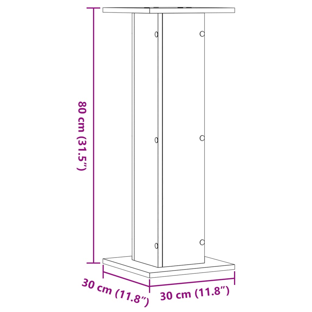 Supports pour plantes 2 pcs gris béton bois d'ingénierie - 4