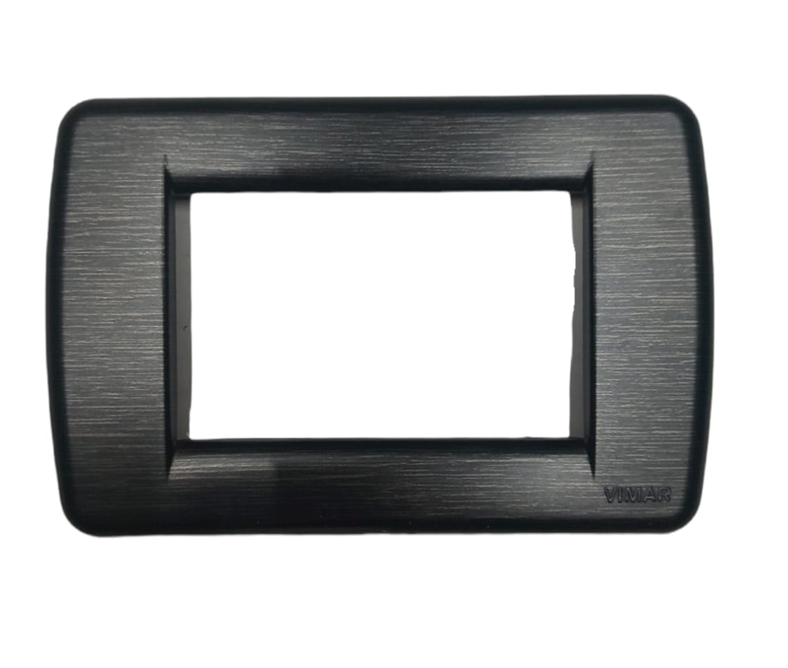 VIMAR 16753.23 PLACCA RONDO' METALLO 3 POSTI ANTRACITE METALLIZZATO Serie Idea 86340631
