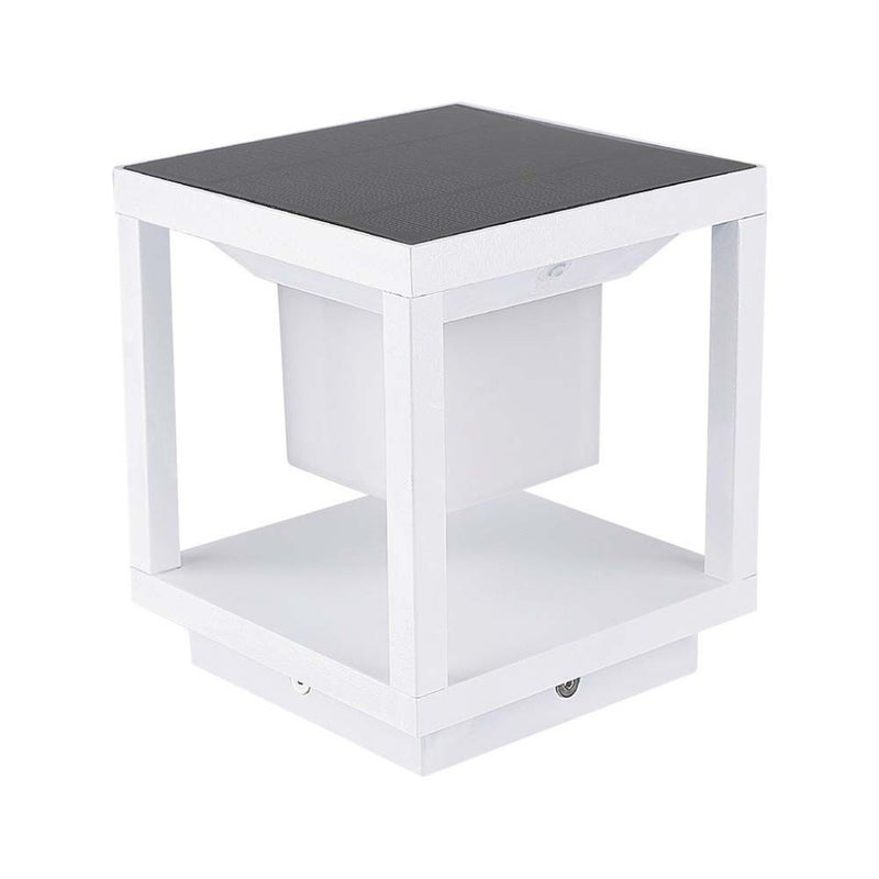 Kwadratowa lampa podłogowa LED zasilana energią słoneczną, 2 W, z czujnikiem ruchu, biała, 3000 K, IP65