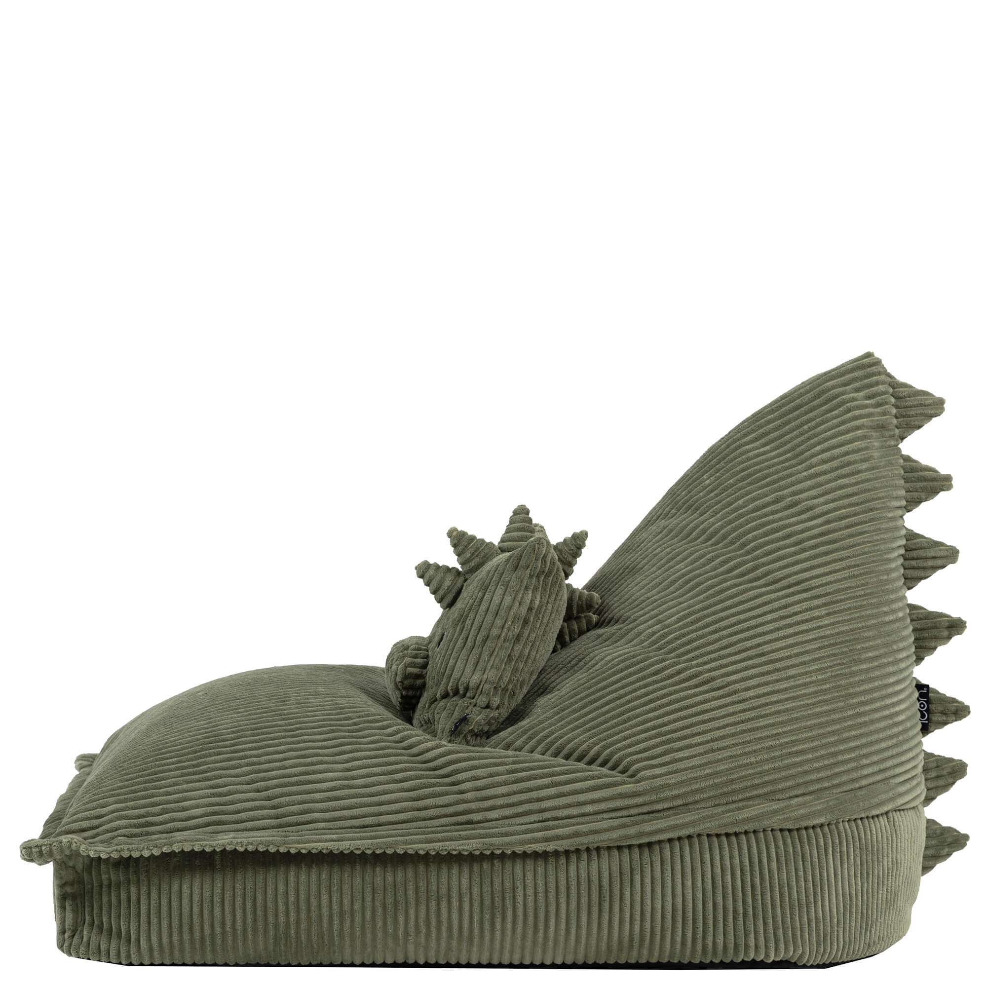Pouf enfant Icon chauffeuse animal avec coussin, velours côtelé, dinosaure vert, chambre, salon, 102x72cm Oeko-Tex® - 5