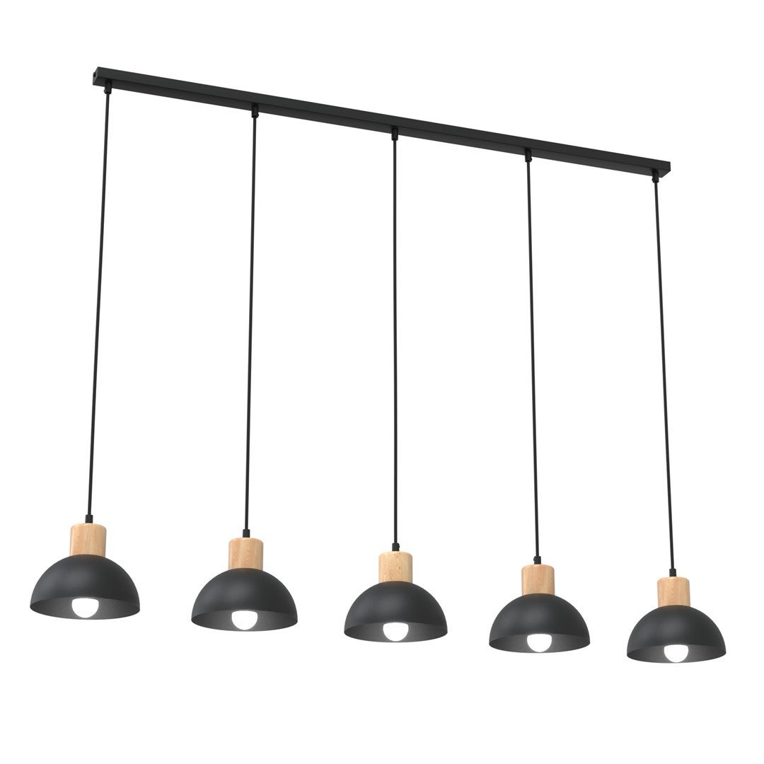 Lampa wisząca SECO czarna 5xE27x20W metal wym:140x116x18cm IP20 Emibig