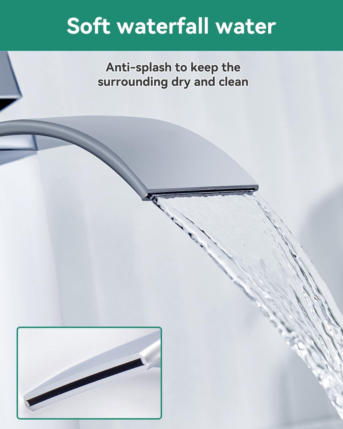 Rubinetto per lavabo elettrolitico con doccetta a cascata, rubinetto da bagno con doccetta, rubinetto per lavabo - 4