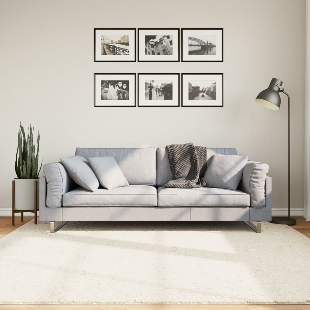 Dywan OVIEDO z krótkim włosiem, beżowy, 200x200 cm vidaXL