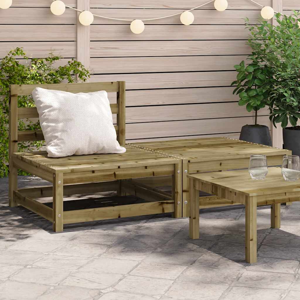 Canapé de jardin en bois naturel imprégné de pin, compact et modulable ...
