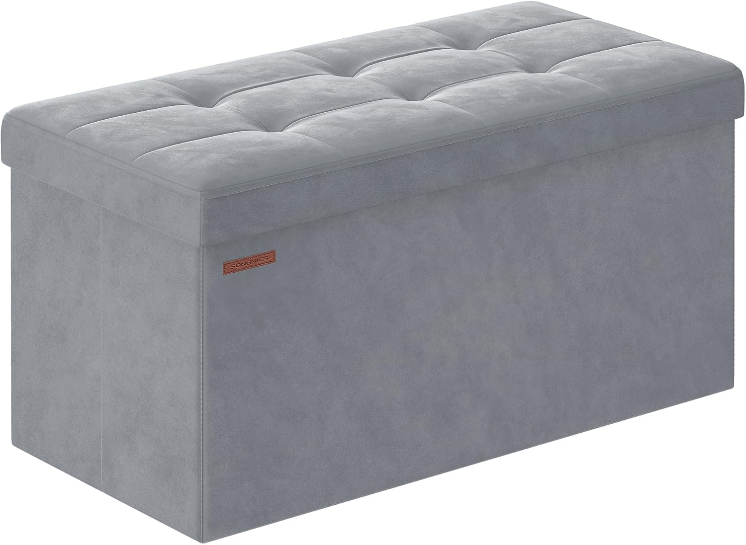 Cassapanca pouf contenitore pieghevole 38 x 110 x 38 cm giallo