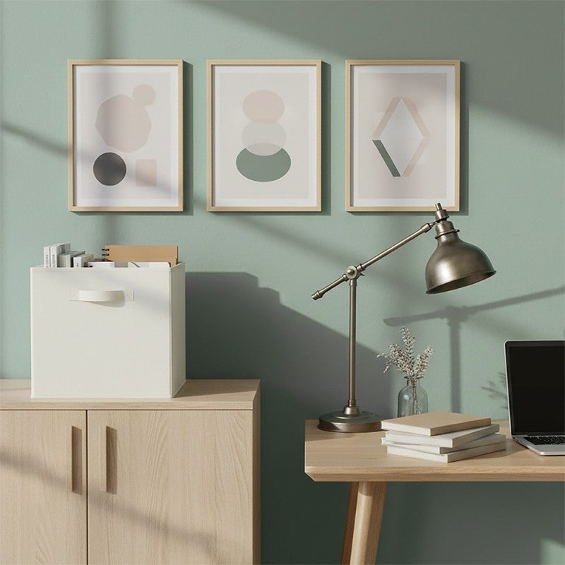 Conjunto de 6 cestos dobráveis em tecido branco 31 x 31 x 31 cm - 4