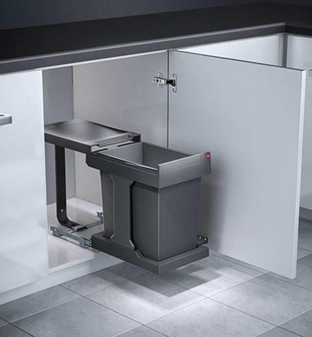 Poubelle de Porte d'Armoire de Cuisine avec Couvercle