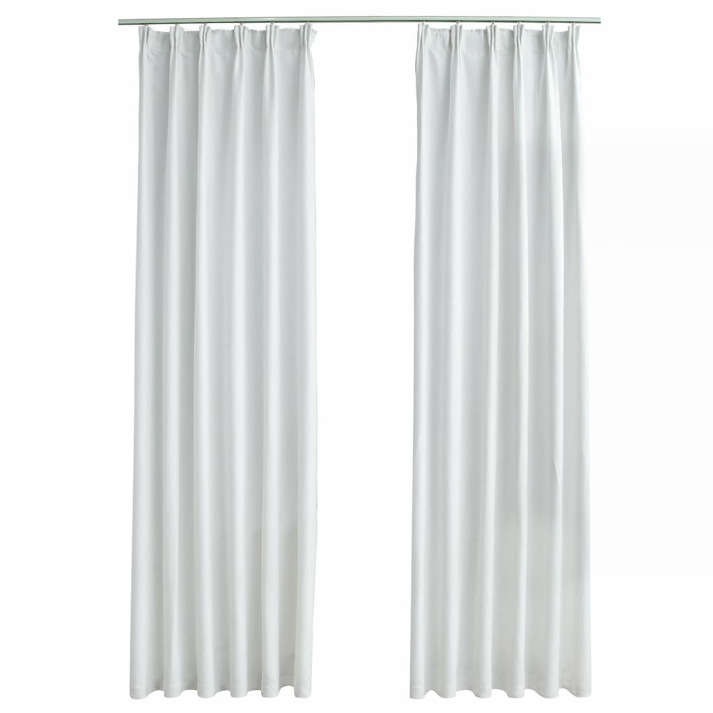 2 piezas cortinas opacas | cortinas oscurantes con ganchos blanco crudo 140x245 cm cfw31361